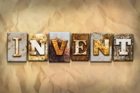 Invent Concept Rusted Metal Type Stock Illustration