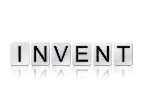 Invent Isolated Tiled Letters Concept and Theme Stock Illustration