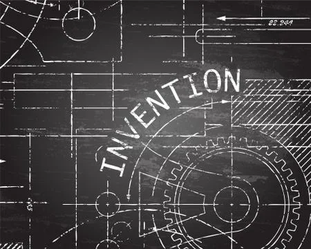 Invention Blackboard Machine Stock Illustration