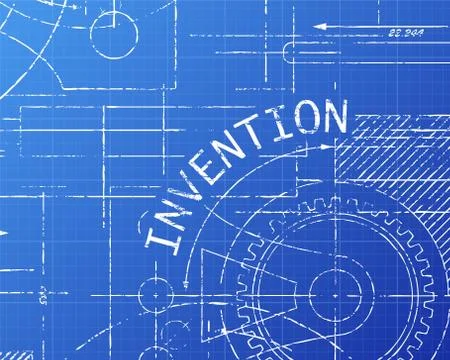Invention Blueprint Machine Stock Illustration