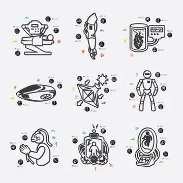 Invention infographic Illustrazione stock