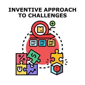 Inventive approach to challenges and problem solving Stock Illustration
