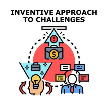 Inventive approach finding business solution for challenges Illustration