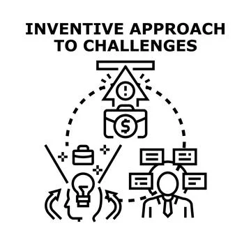 Inventive approach finding business solution for challenges 库存插图