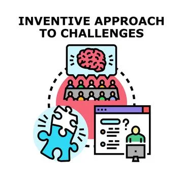 Inventive approach finding solutions to business challenges Illustrazione stock