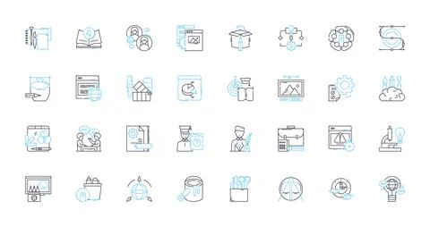 Inventive strategy linear icons set. Innovation, Creativity, Ingenuity Stockillustratie