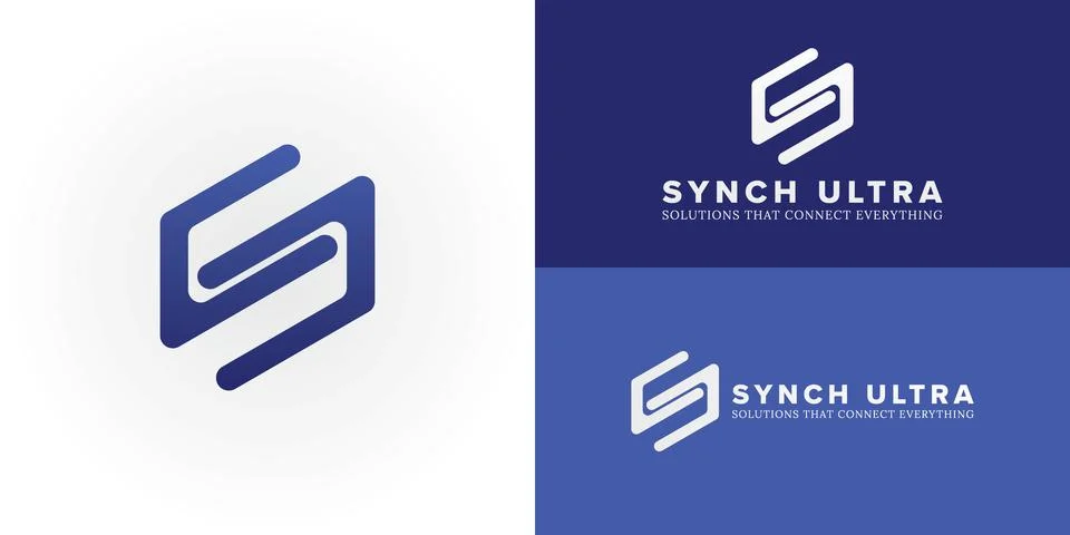 An inventive SU monogram symbolizes a technology and software company. Stockillustratie