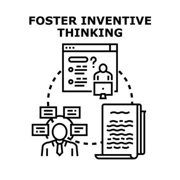 Inventive thinking process developing new solutions concept Illustrazione stock