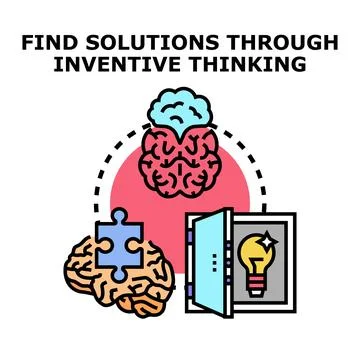 Inventive thinking process finding new solutions concept 스톡 일러스트