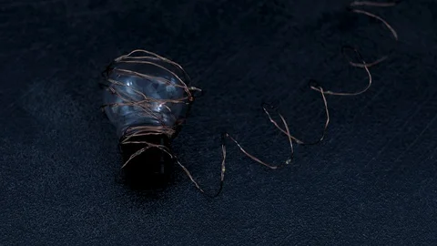 Inventiveness and creativity, idea lightbulb wrapped up in string lights goin Stock Footage 118365894