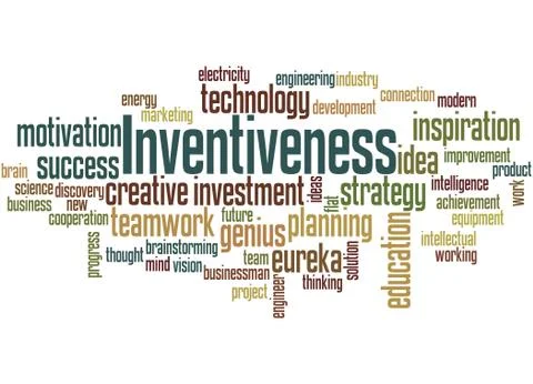 Inventiveness, word cloud concept Stock Illustration
