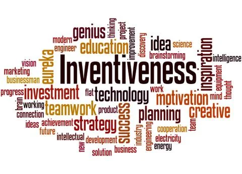 Inventiveness, word cloud concept Stock Illustration