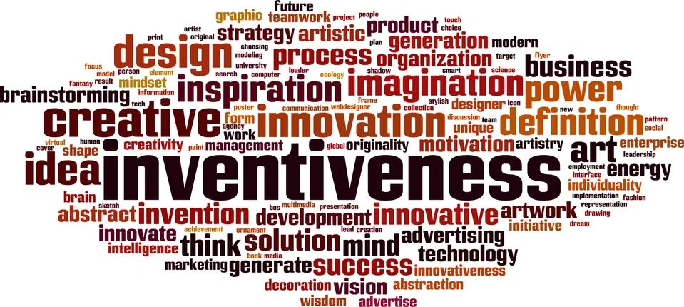 Inventiveness word cloud Stock Illustration