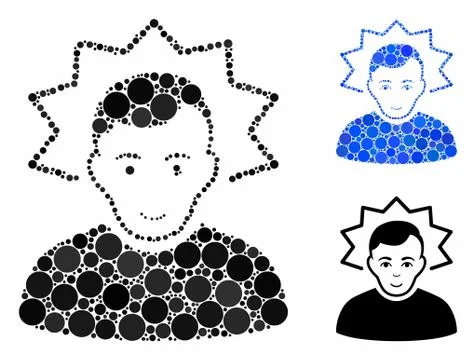 Inventor Mosaic Icon of Circle Dots Illustrazione stock