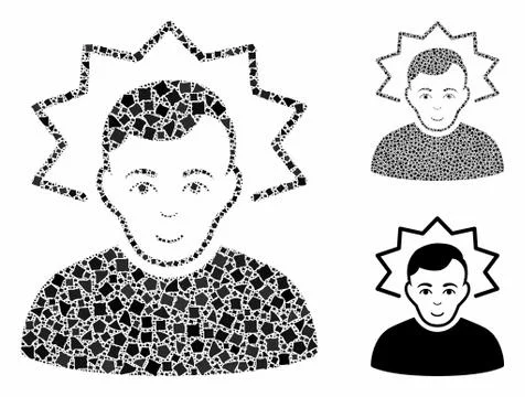 Inventor Mosaic Icon of Rough Items 스톡 일러스트