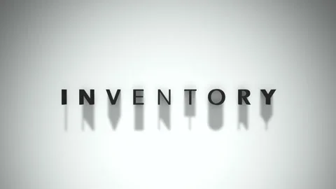 Inventory 3D title animation matte black text on a white background Stock Footage 300717952