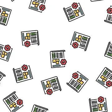 Inventory adjustment report vector seamless pattern Stock Illustration