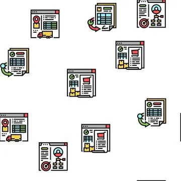 Inventory Analytics And Report Vector Seamless Pattern Illustrazione stock