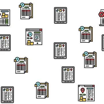 Inventory Analytics And Report Vector Seamless Pattern Illustrazione stock