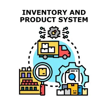 Inventory and product system management process icon vector Stock Illustration