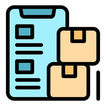 Inventory app managing parcel boxes shipping logistics Illustrazione stock