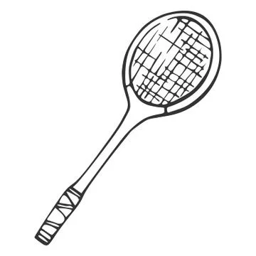 Inventory for badminton. Racket Stock Illustration