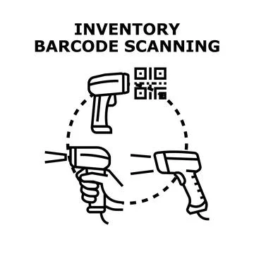Inventory barcode scanning concept vector illustration Stock Illustration