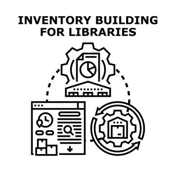 Inventory building process for library collection management Stock Illustration