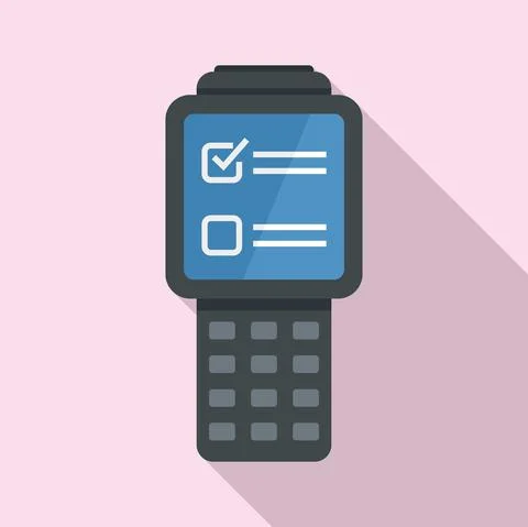 Inventory check device icon, flat style Illustrazione stock