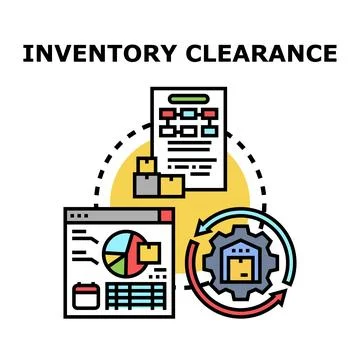Inventory clearance concept managing excess stock business process 스톡 일러스트