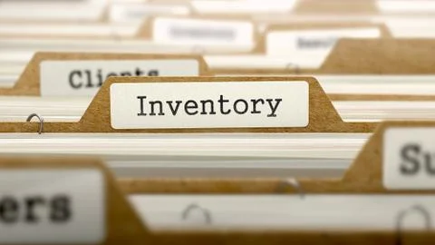 Inventory Concept with Word on Folder Illustrazione stock