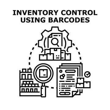 Inventory control and warehouse management using technology Stock Illustration