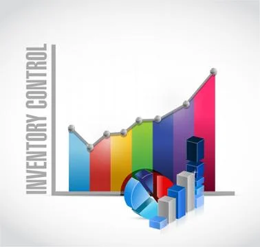 Inventory control business graph sign concept Ilustração Stock