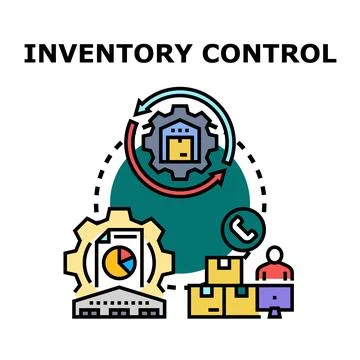 Inventory control business process and logistics management Stock Illustration