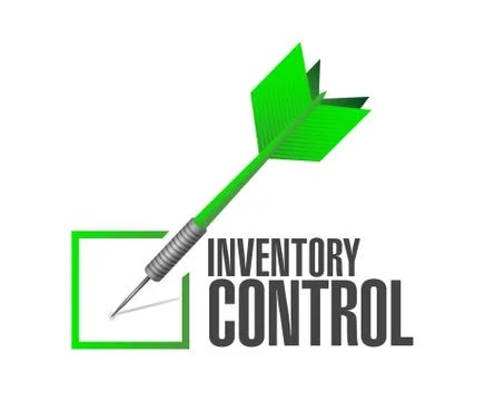 Inventory control check dart sign concept Ilustração Stock