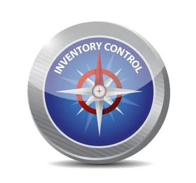 Inventory control compass sign concept Ilustração Stock
