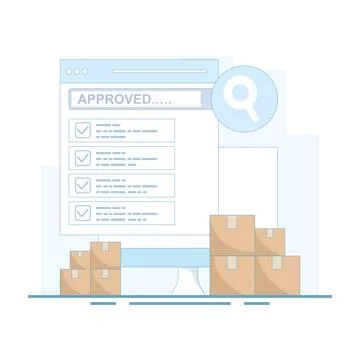 Inventory control concept, Warehouse in and out goods management. 库存插图