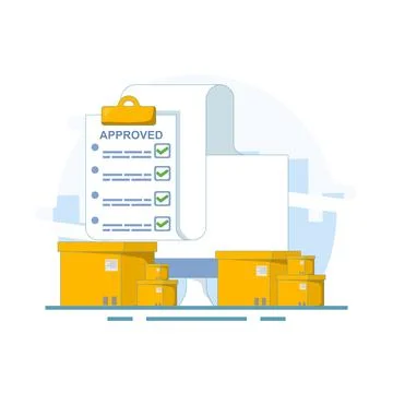 Inventory control concept, Warehouse in and out goods management. Stock Illustration