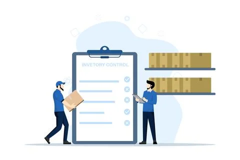 Inventory control concept. Warehouse management. Stock Illustration
