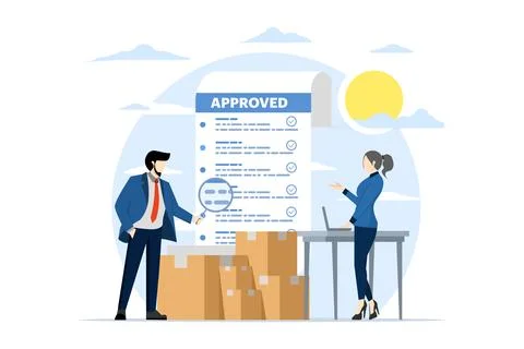 Inventory control concept, Warehouse management, Logistics services. Stockillustratie