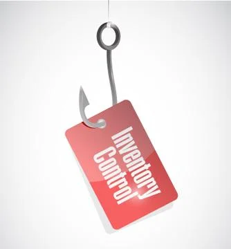 Inventory control hook tag sign concept Ilustração Stock