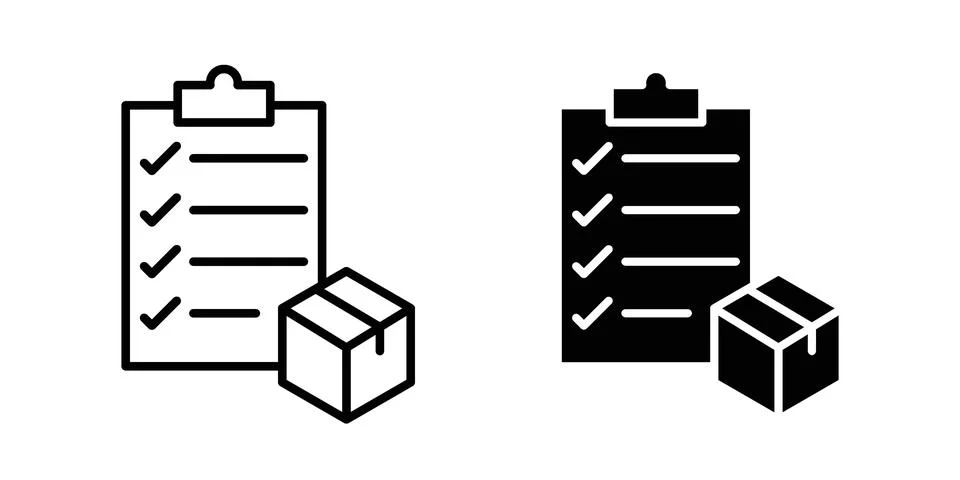 Inventory control icon. Line Drawings and Silhouettes icons Stock Illustration