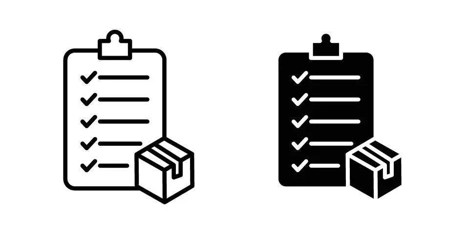 Inventory control icon vectors. Illustrations in black Stock Illustration