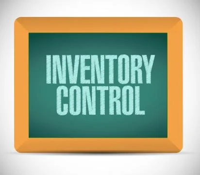Inventory control message on a chalkboard. Ilustração Stock