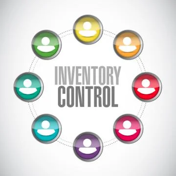 Inventory control people network sign concept Ilustração Stock