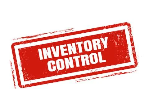 Inventory control red stamp style Stock Illustration