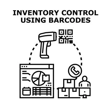 Inventory control system using barcodes for effective management イラスト素材