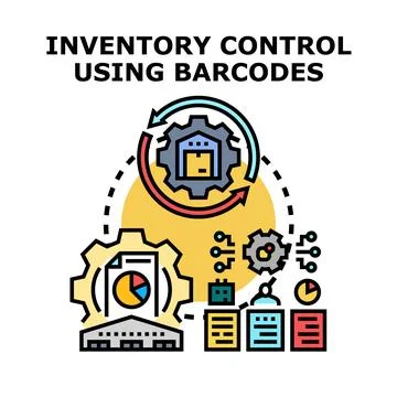 Inventory control using barcodes for business optimization 스톡 일러스트