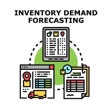 Inventory demand forecasting and supply chain management Stock Illustration