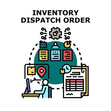 Inventory dispatch order management system concept Stockillustratie